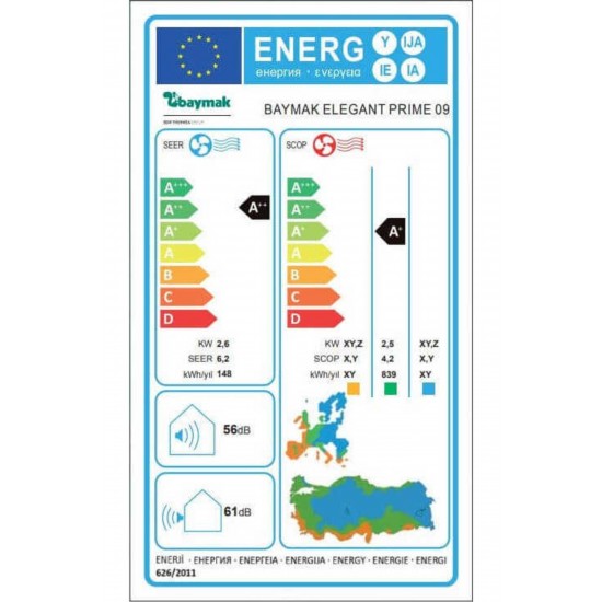 Baymak (MONTAJ DAHİL) Elegant Prime 18.000 Btu A Inverter Klima
