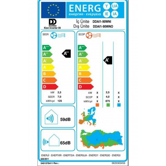 Demirdöküm (MONTAJ DAHİL) Kion R32 9.000 Btu A Inverter Klima