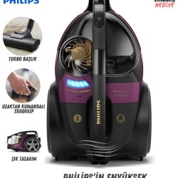 Philips Marathon Ultimate Premium Toz Torbasız Süpürge, Hepa Alerjik Filtreli, Lambader Hediye